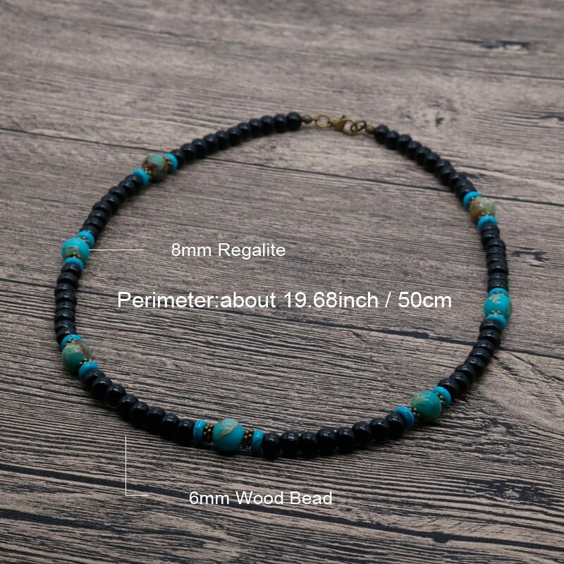 Bohemian Mannen Kralen Surfer Ketting Zwarte Houten Kralen Ketting Voor Mannen Tribal Sieraden Beste Vriend SU-10