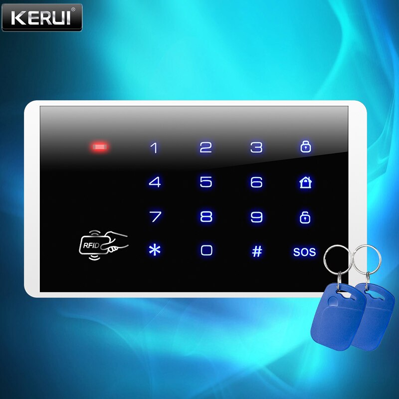 KERUI W18 WIFI Wireless GSM Alarm System Eas Kit Home Security Alarm Host With Siren Home Security Alarm Host APP Remote Control: Keyboard lock