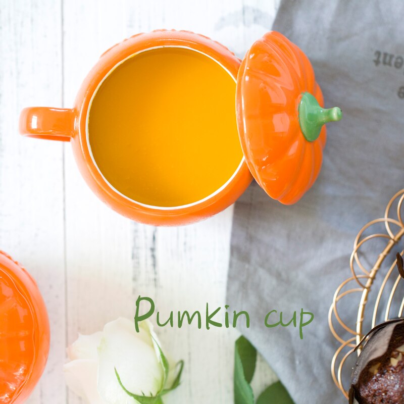 Halloween græskar kop 3d kaffemælk med låg tegneseriekrus børn hjem morgenmad kopper keramik xmas hurtig post