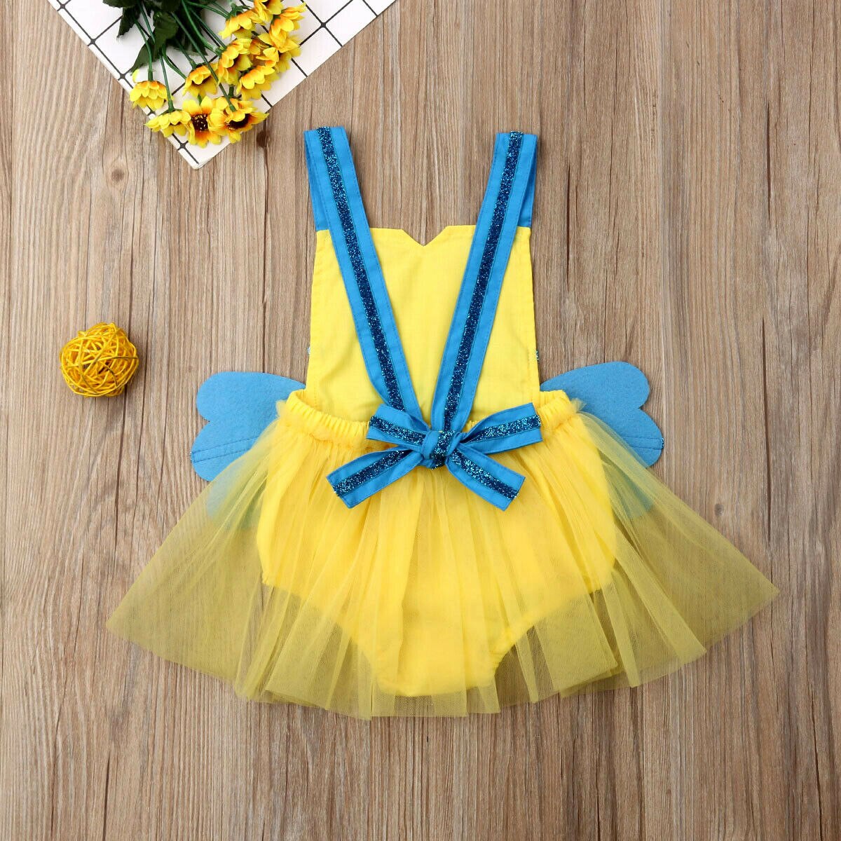 Infant Baby Girls Boys Cute Bodysuit Sleeveless Lace Honeybee Jumpsuit Cartoon Set