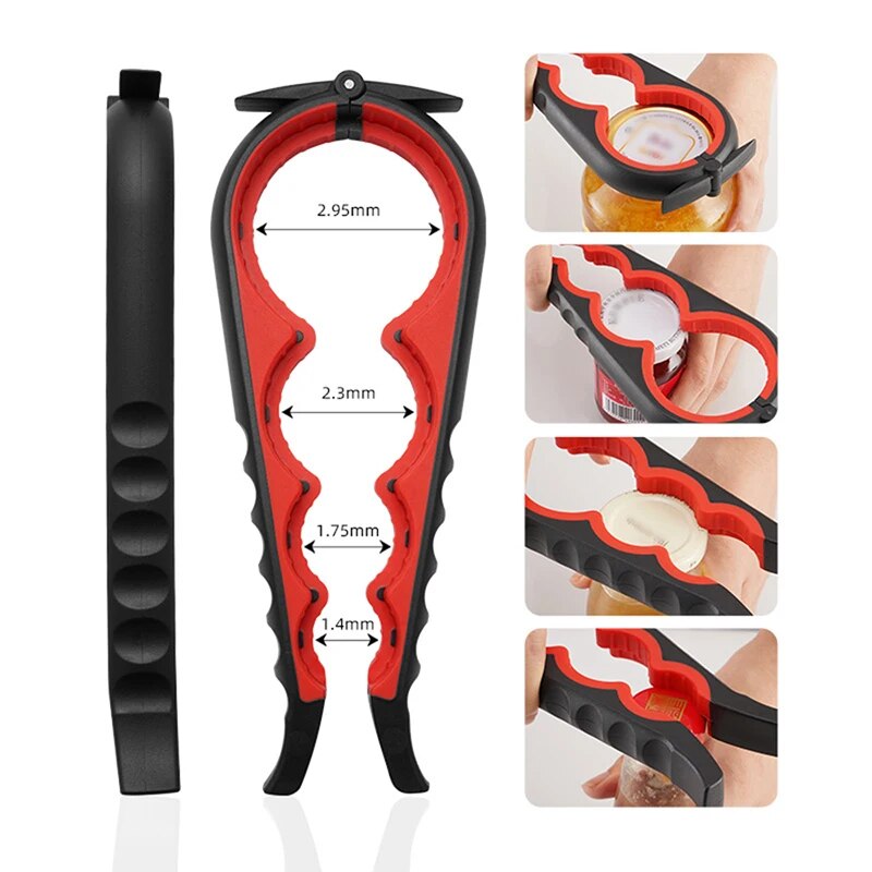 Blikopener Multi-Functionele Vier In Één Drankfles Opener Dop Twister Vier Positie Blikje Opener Anti Slip Cap Twister
