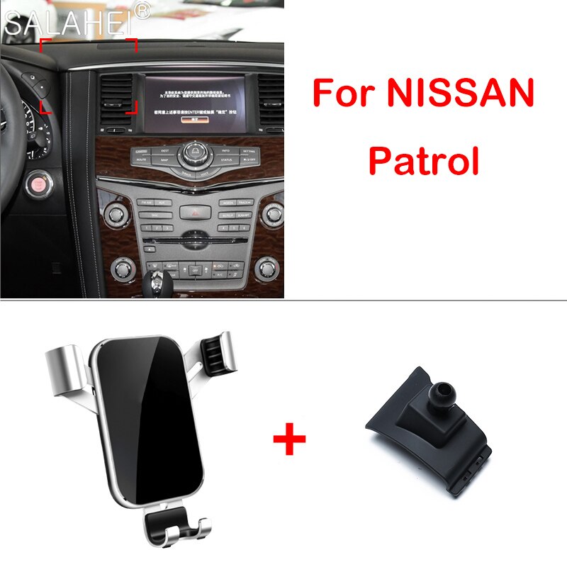 Auto Smart Mobiele Hand Telefoon Houder Voor Nissan Patrol Y62 Armada Auto Air vent Wiegen Mounts Stand