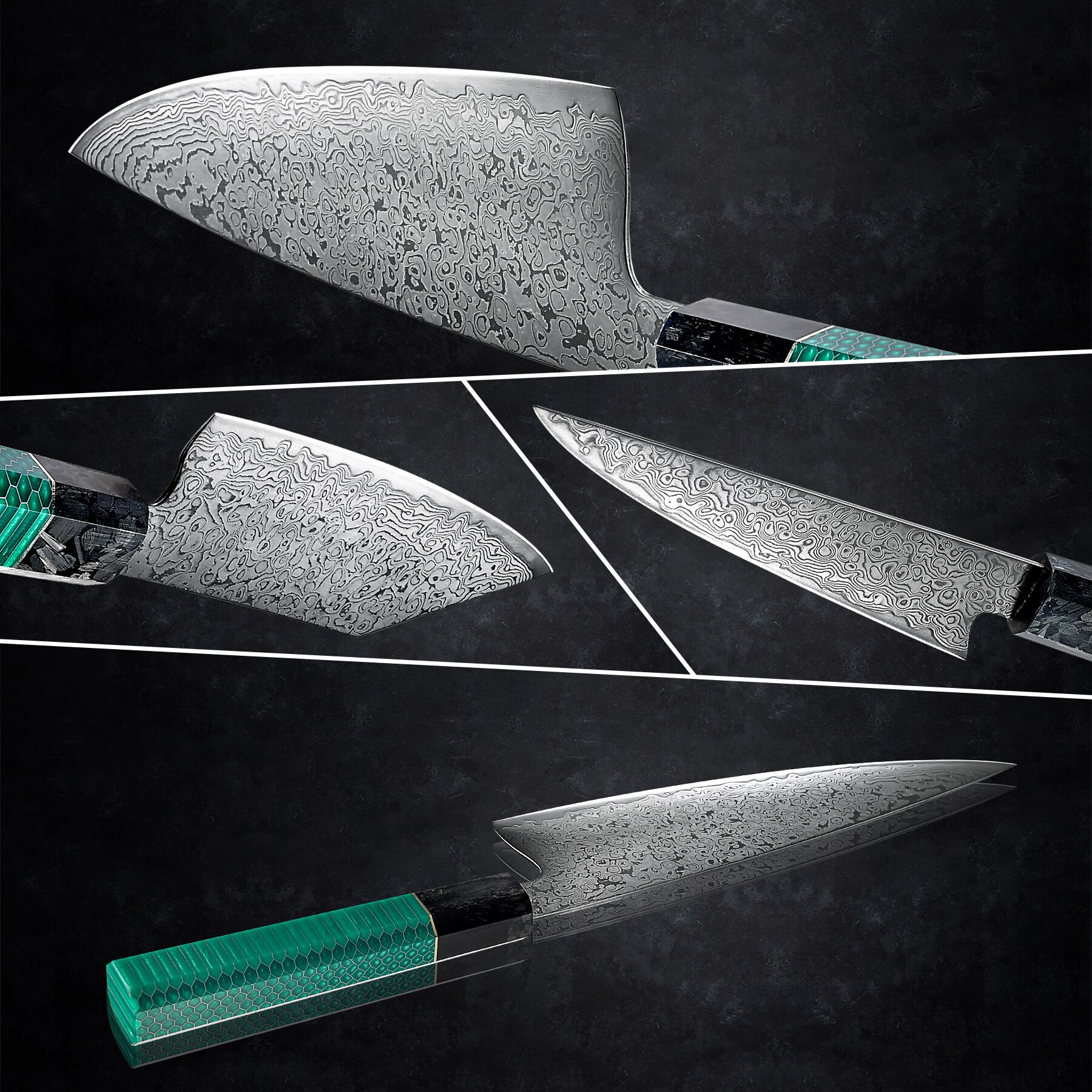 GRANDSHARP 1PCS or 4 PCS Kitchen Knife Sets vg10 Japanese Damascus Chef Knife Kiritsuke Utility Gyuto Knives Cutter