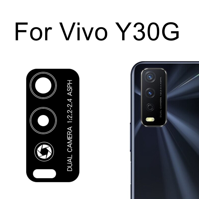 Originele Rear Terug Camera Glazen Lens Voor Vivo Y3S/Y5S/Y7S/Y9S/Y20/Y30/y30G/Y31/Y31S/Y50/Y51/Y52S/Y73S/Y93/Y97 Vervangende Onderdelen: Y30G