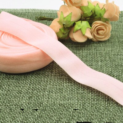 20mm Fold Over Rubber Band Multirole Fabric Spandex 2cm Elastic Bands Tape Garment For Pants Sewing Accessories 5yards: light pink 5yards