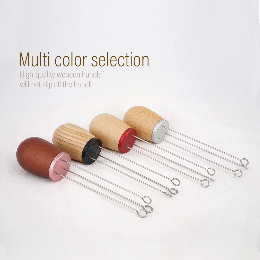 Needle Pin Coffee Tamper Distributor Espresso Stirrer Stirring Tool Stainless Steel Solid Wood Handle Coffee Leveler Accessories