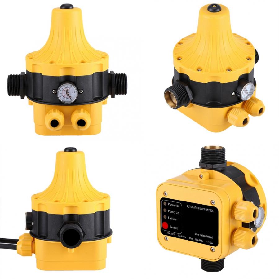 220~240V Automatic Water Pump Pressure Switch Electric Controller with Gauge Home Accessory Tool