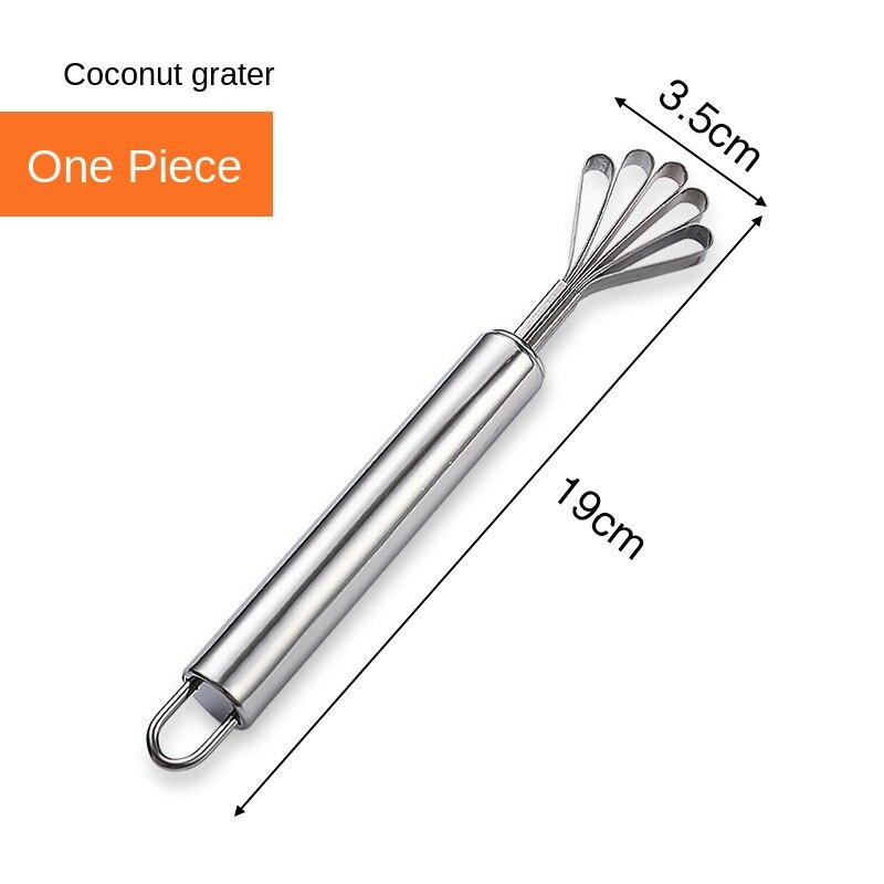 Coconut Knife Tool Set 304 Stainless Steel Coconut Opener Coconut Meat Planer Hammer Large Diameter Coconut Suction Hole: Planer