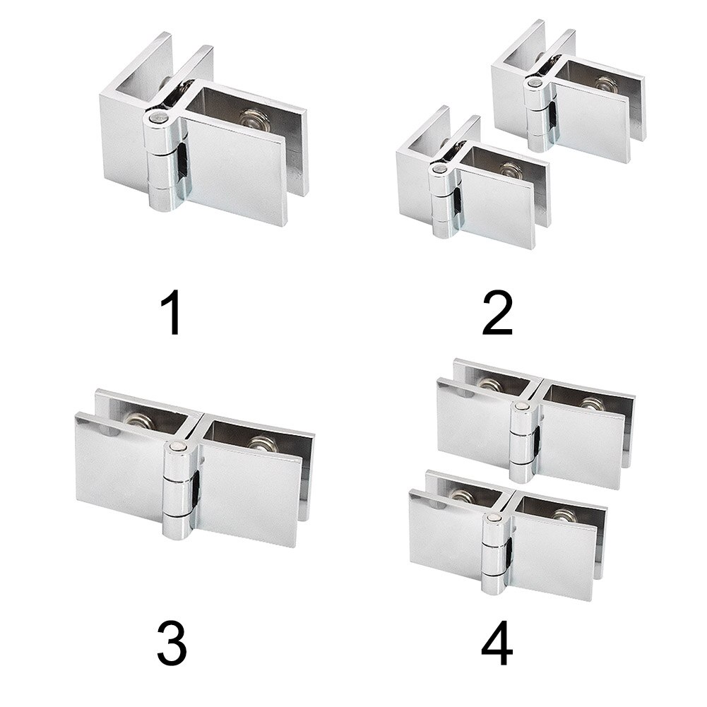 90 180 Degree Bathroom Cupboard Easy Install Home Door Hinge Bilateral Clip Glass Clamp Furniture Practical Durable Cabinet Zinc