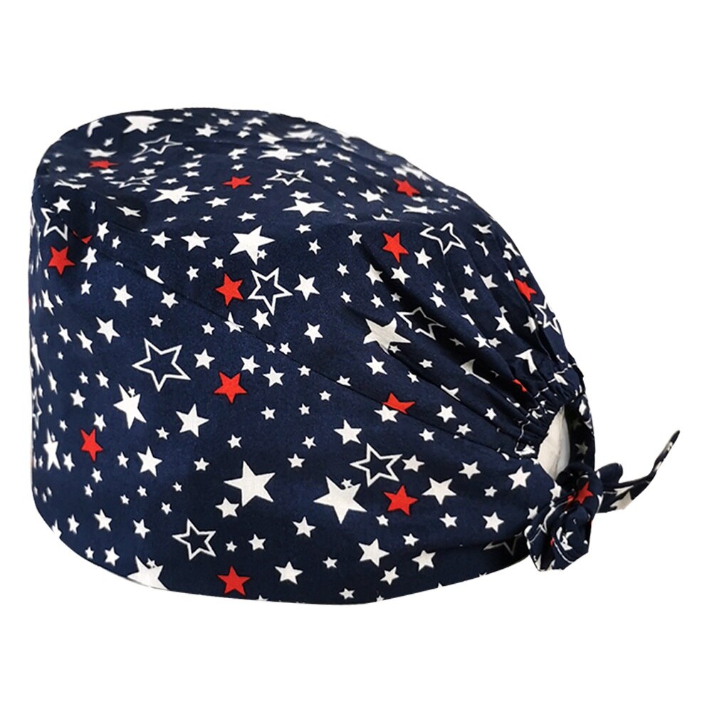pure cotton cartoon print nurse cap operating room unisex work cap hospital nursing scrub cap: 22050