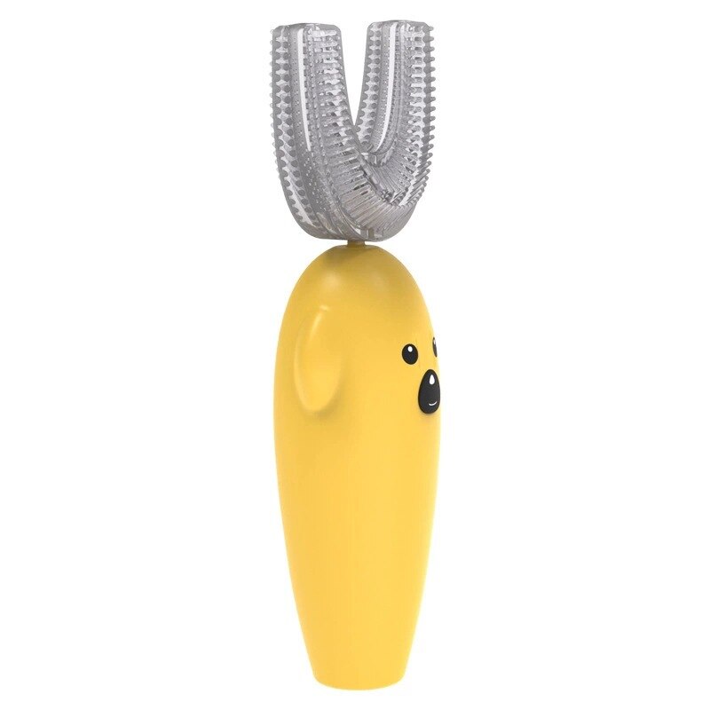 U 360° Kids Brush Automatic Sonic Electric Toothbrush for Kids USB Children Ultrasonic Mouthpiece Toothpaste 2022: Yellow