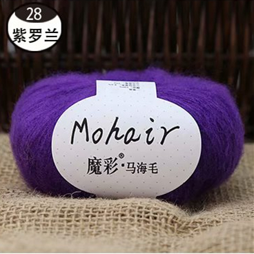 Ovillo de hilo acrílico Mohair para ganchillo, hilo fino para tejer a mano, para suéter, bufanda, 25g por bola: 1PC     28