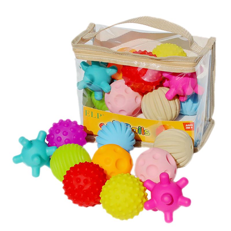 Strukturierter mehrballanzug, taktiler sinnesball, badeball, baby-greifball, sinnesball, geeignet für kleinkinder und babys