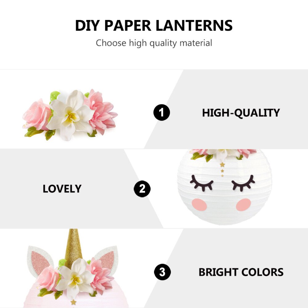 2pcs DIY Paper Lantern Cartoon Lantern Baby Shower Birthday Party Decor
