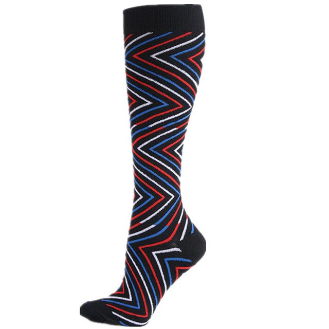 Calcetines de compresión para ciclismo para hombre y mujer, medias deportivas de 20-30 MmHg, antifatiga, alivio del dolor, Color negro: 25 / S / M