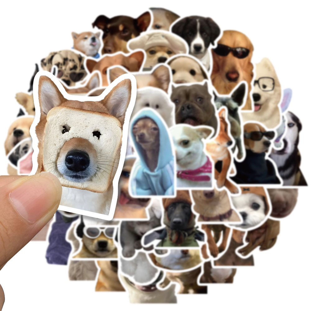 10/30/50/100 Uds lindo perro gato MEME pegatinas de animales divertidos calcomanías de dibujos animados Kawaii monopatín cuaderno equipaje teléfono coche pegatina de juguete