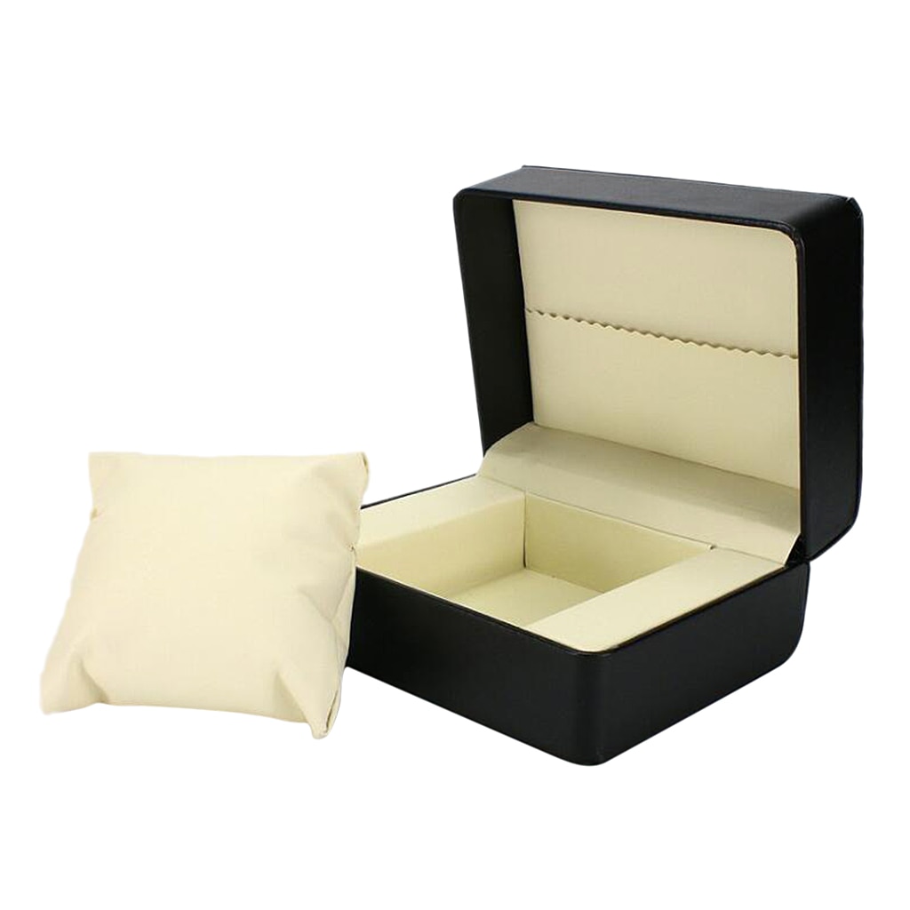 Luxury Black Single Slot Watch Case Box Display Organizer Jewelry Storage 14x11x7cm