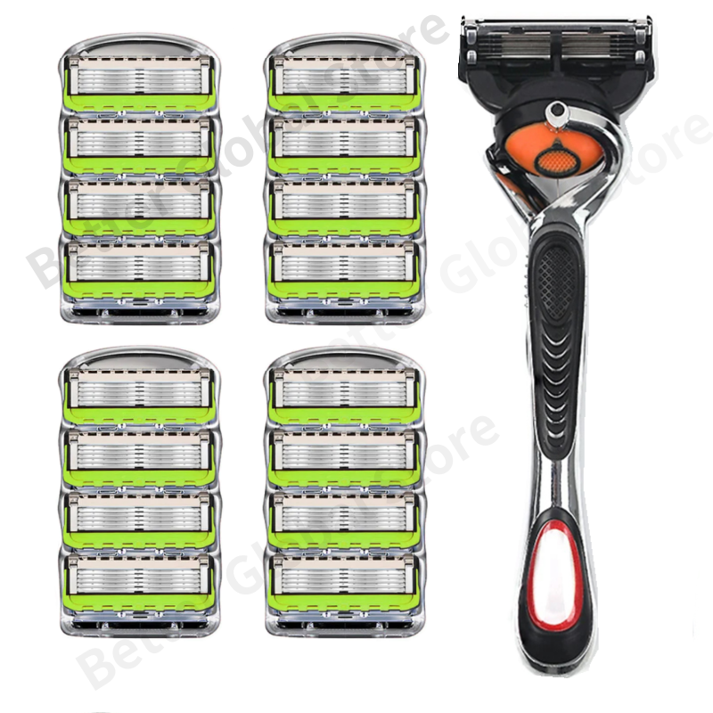 Shaver Brand Men Razor Shaving Five Layer Shaver Reusable Razor Imported Blade Multi Tool Head Replace: Rood