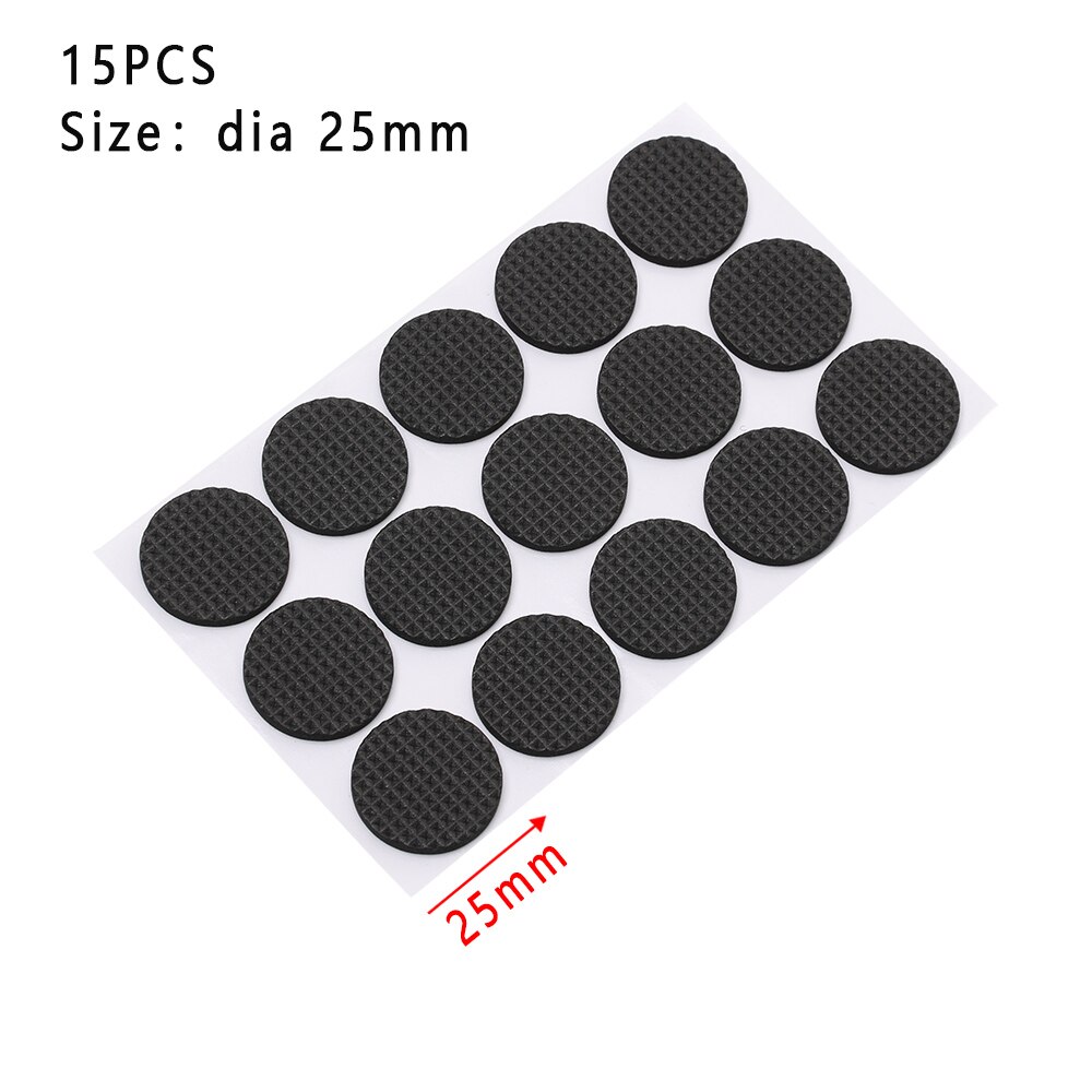 Anti-slip matte selvklebende møbler pads føtter teppefilt pads støtfanger demper for stol bord beskytter maskinvare møbler leg pad: Runde 15 stk