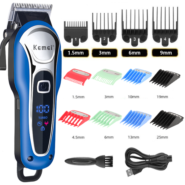 Kemei tondeuse tondeuse professionele tondeuse heren elektrische baardmes tondeuse tondeuse draadloos bedraad: green