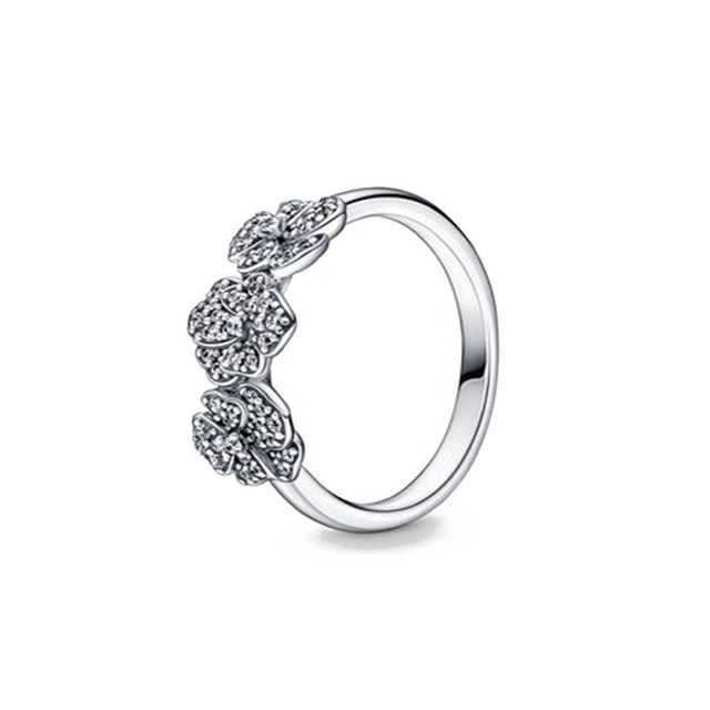 Zilveren 925 Vergulde Ring Klassieke Elegantie Abstracte Elegantie Hartvormige Liefde Hart Slot Ring Voor Vrouwen Mode Sieraden: 7 / WHITE