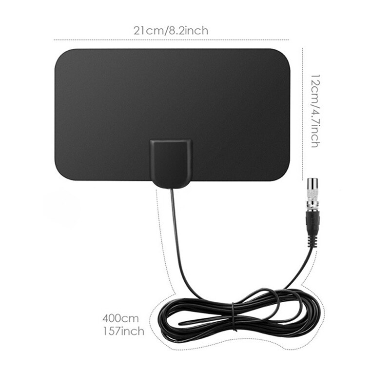 1PC Antenna HD TV DTV Box Digital TV Antenna Home TV Signal Receiver 200 Miles Booster Active Indoor Aerial HD Flat