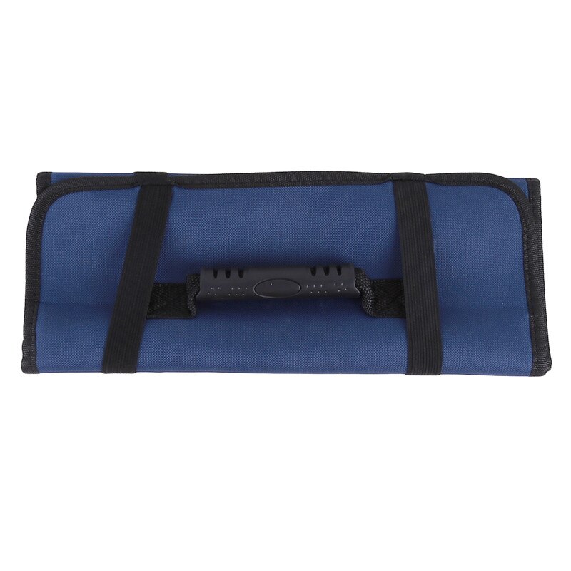 3 farve kok knivpose rullepose taske taske køkken madlavning bærbare holdbare opbevaringslommer sort blå rød: Blå