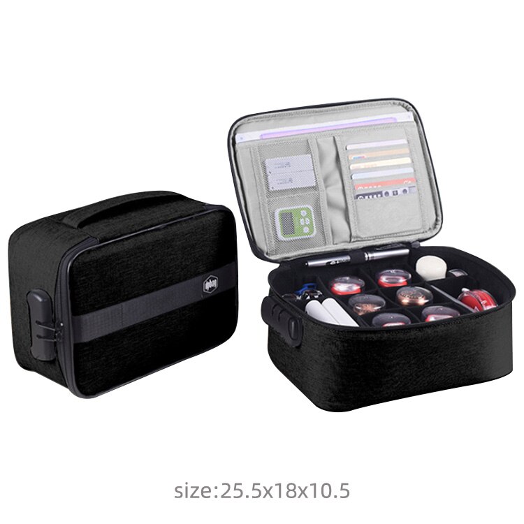 Multi-Purpose Document Storage Briefcase Business Trip Portable Official Seal File Organize Bag Travel Certificates Handbag Item: D-Black