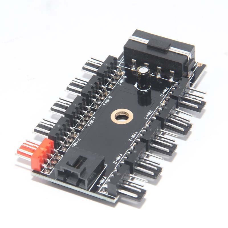 CPU Molex 4 Pin naar 10 Poorten 4-Pin PWM Fan Control Splitter Uitbreiding HUB voor PC Fan Cooling systeem Compatibel met 3Pin Fan