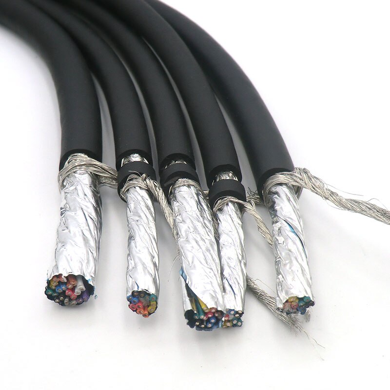 Flexibel partvinnad kabel skärmad tråd 4,6,8,10,12,14,16,20,26 kärna kodarkabel 485 signaldatastyrtråd förtennad koppar