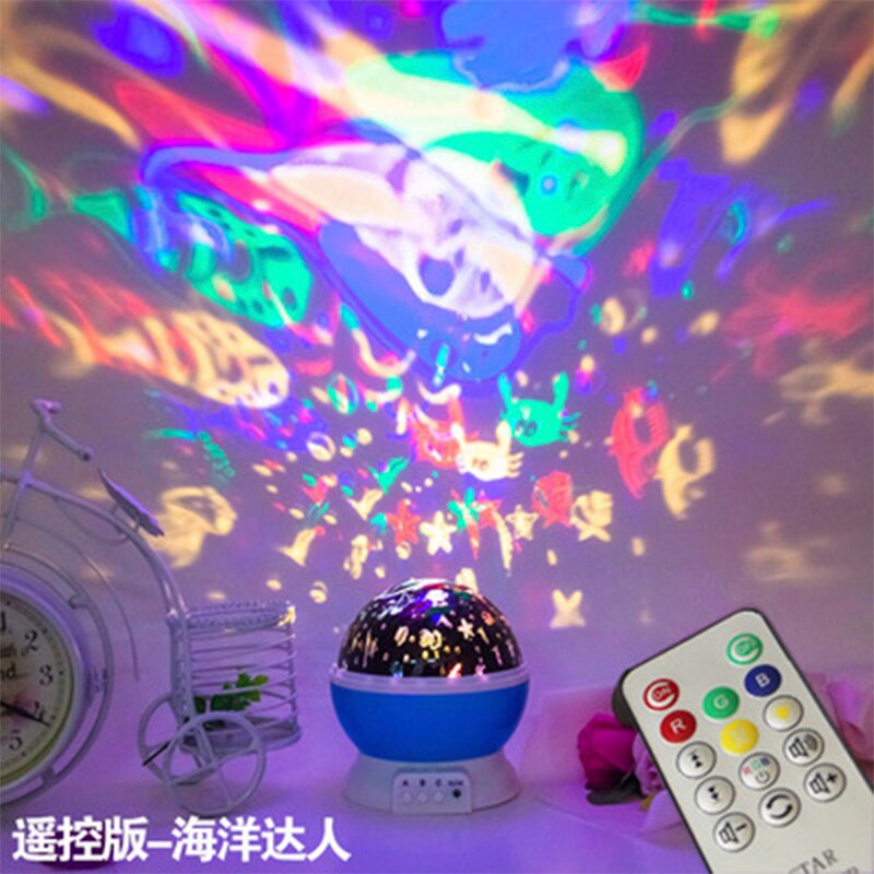 LED Sternen Projektor Lampe - Rotierender Mond Sternenhimmel - Leuchtendes Spielzeug für Baby Schlaf: F