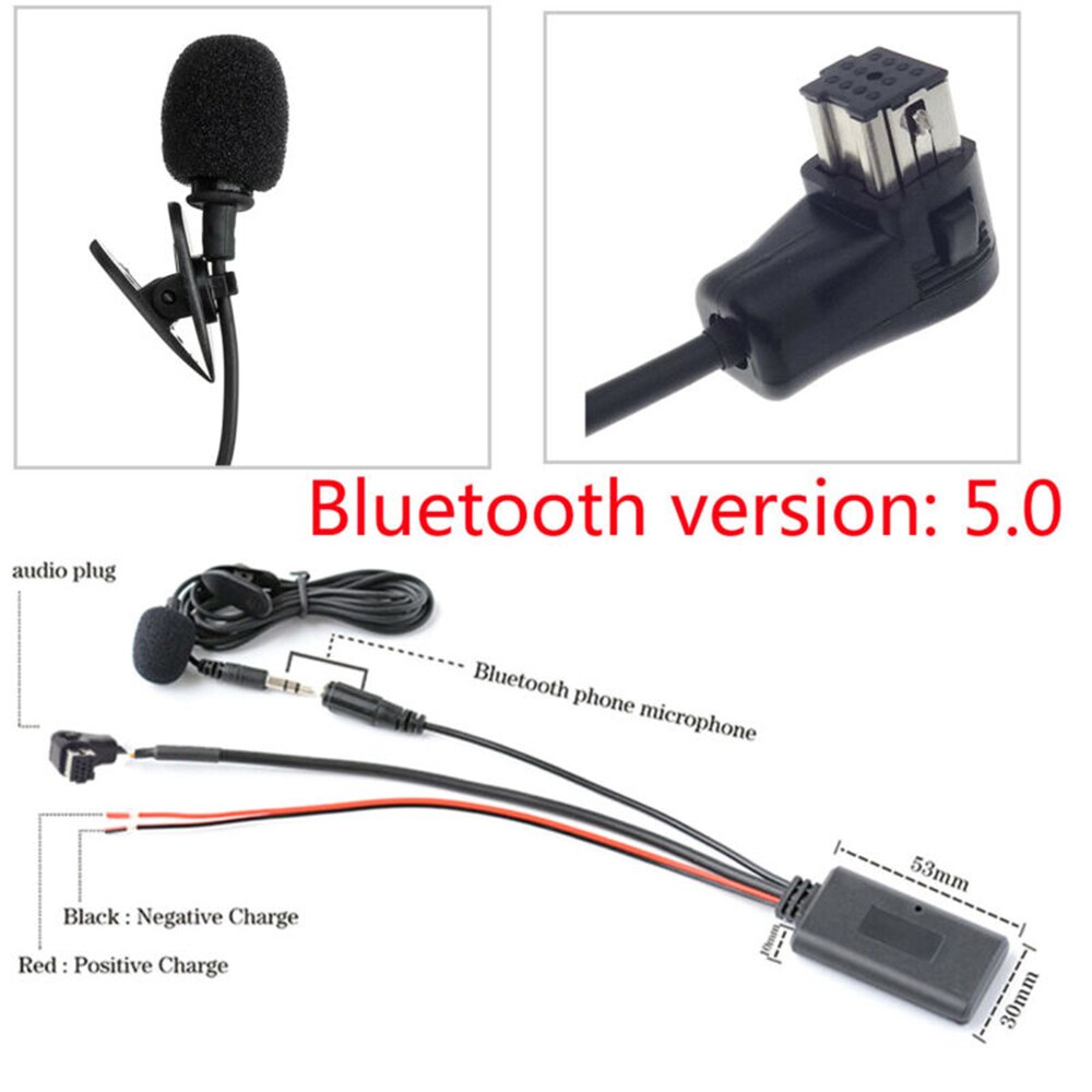 Udskiftning bluetooth aux kabel til pioneer  p99 p01 5-12v w / mic aux kabel