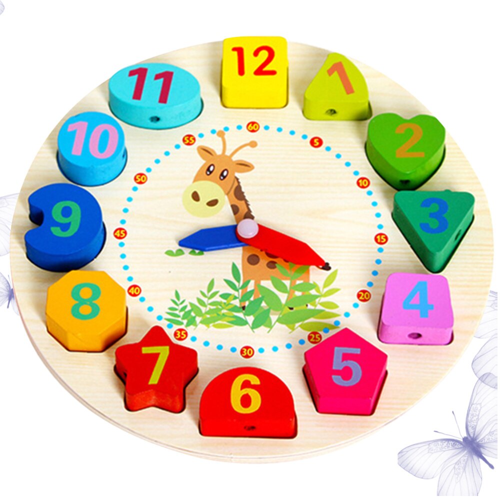 1pc koraliki zegar drewniany zegar zegar edukacyjny wczesna nauka dla chłopców dziewcząt małych dzieci: Default Title