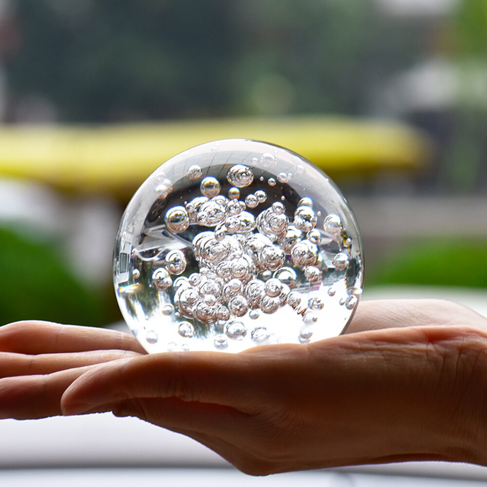 40/60/80MM Clear Bubble Crystal Ball Home Office Desk Decoration Feng Shui Sphere Paperweight Photography Prop Magic Ball