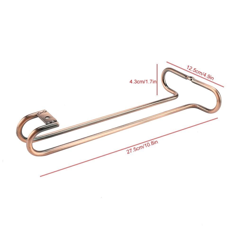 Ijzeren Muur Mount Enkele Rij Wijn Glas Opknoping Houder Beker Glaswerk Organizer Rack