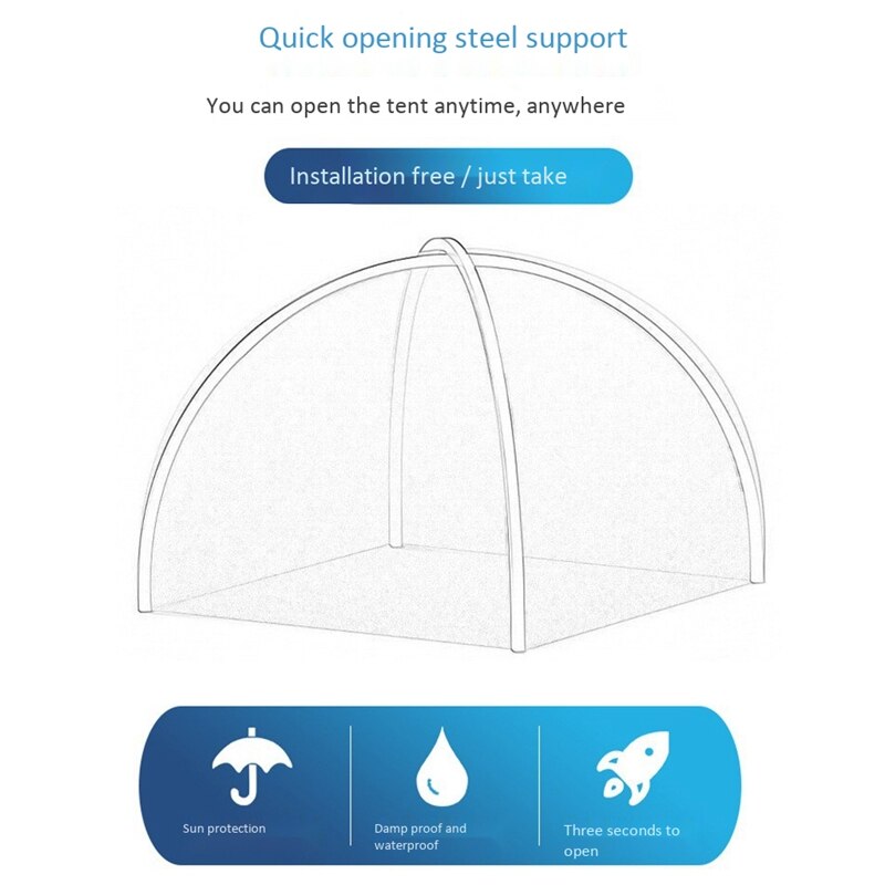 LEVORYEOU Beach Tent Up Automatic Open Tent Family Ultralight Folding Tent Tourist Fish Camping Anti-UV Fully Sun Shade