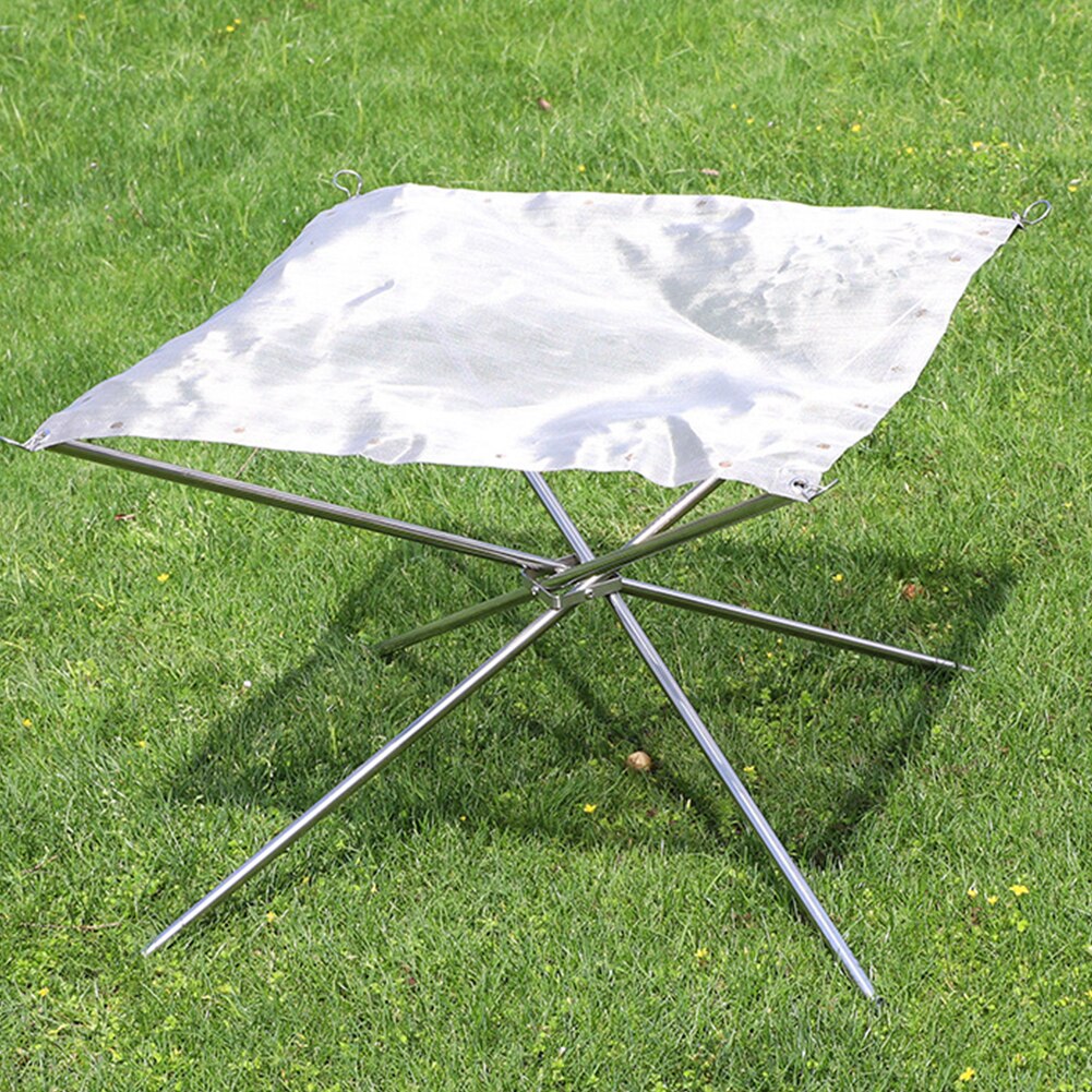 Stainless Steel Outdoor Camping Hiking Campfire Pit Practical Multi-functional Durable Fire Rack Foldable Mesh Fire Pit