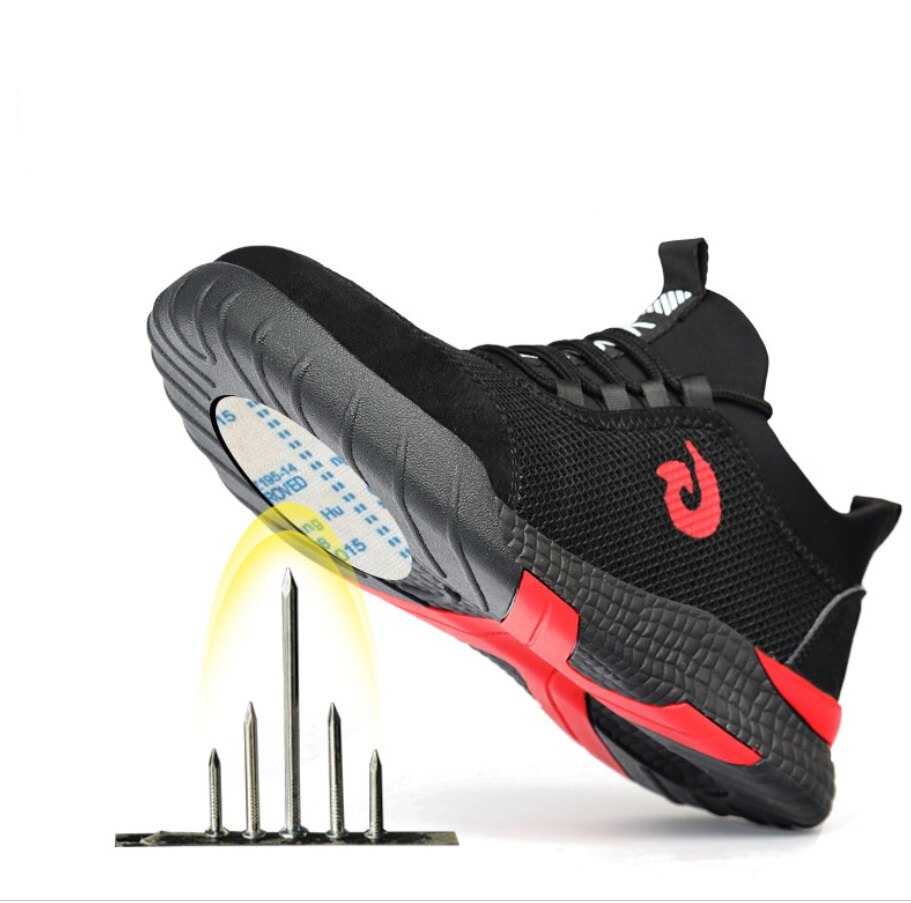 Mannen Ademend Stalen Neus Veiligheidsschoenen Mannen Outdoor Anti-slip Staal Punctie Proof Bouw Laarzen Werkschoenen