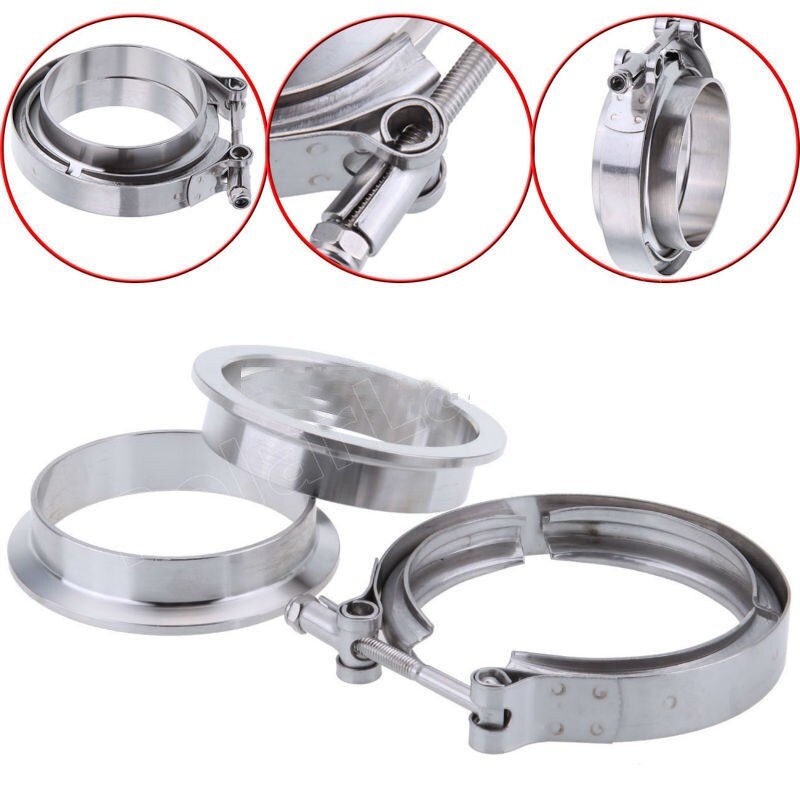 4 '' tums snabb v-band klämma med flänsar kit automatisk avgasrör v-band klämma kit