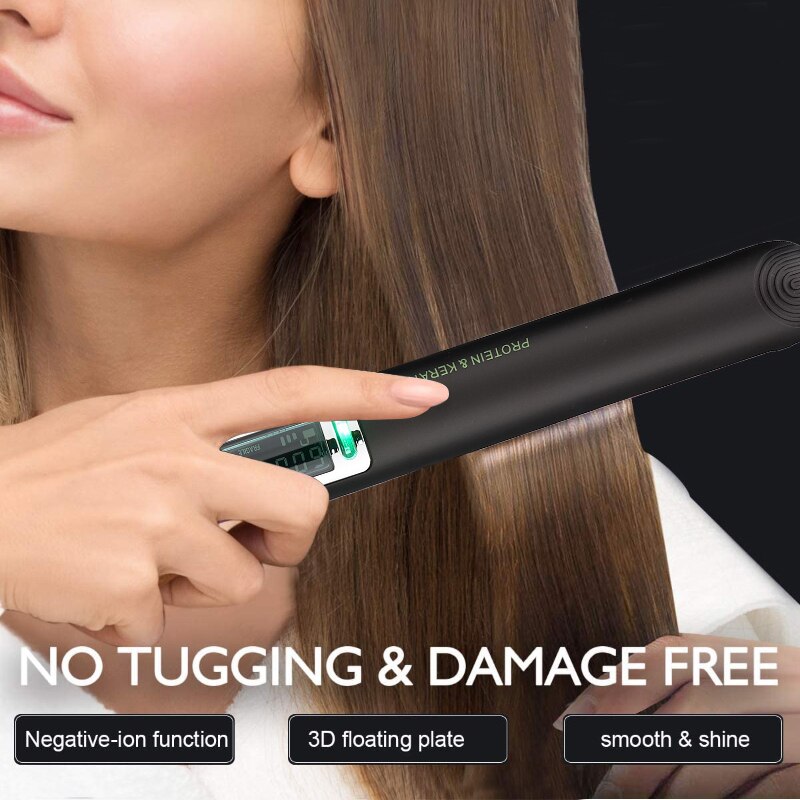 ENZO Hair Straightener Fast Heating Ceramic Flat iron 2 in 1 Hair Straightener Curler Curling Salon Styling Tools