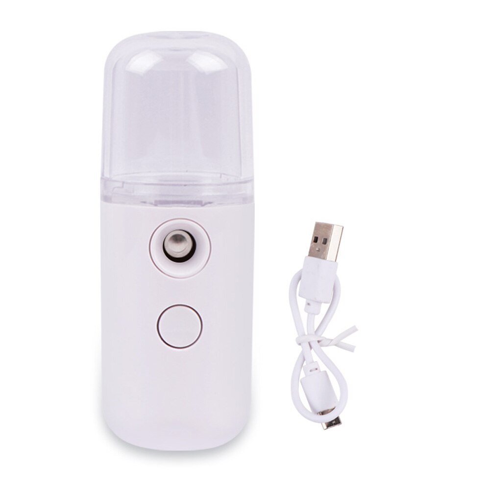 Vaporizador Facial portátil, pulverizador recargable, Humidificador Nano, instrumento hidratante, máquina de pulverización, desinfección, cuidado Facial: White