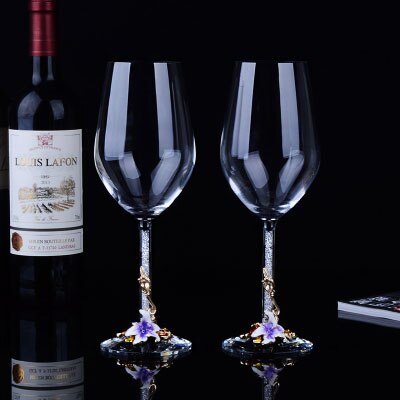 Lead-free Crystal Glass Red Wine Glass Goblet Champagne Cup Diamond Foot Wine Glass Home Drink Ware Cup Nice Wedding: purple