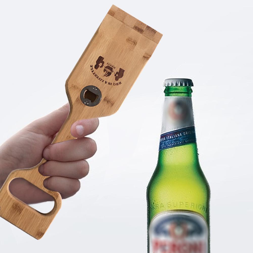 En bois Gril Grattoir Nettoyant Pour Gril avec Ouvre-bouteille Barbecue Brosse Brosse Boisé Sûr Gratter Barbecue Plancha Nettoyage