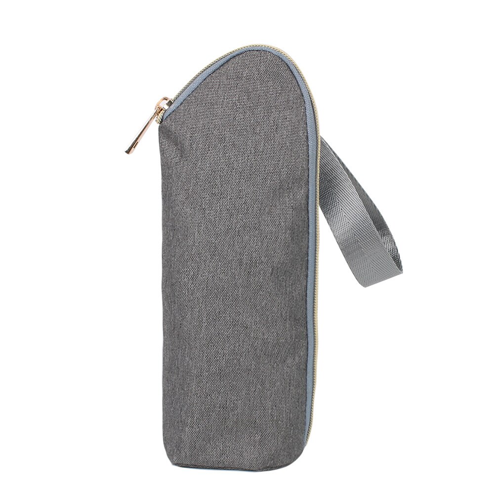 Baby kinderwagen hangende warmer tassen melk waterfles isolatie tas voor babyvoeding buiten thermosfles houder 2-6h: Grijs