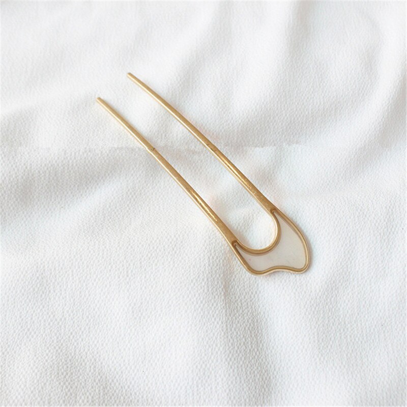 AOMU Simple Versatile Metal Gold Hair Sticks Headdress Trend U-Shaped Large Hairpin for Women Vacation Hair Accessories: 8