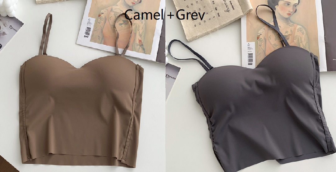 4colors korean style camisole women Sexy tank top female summer Ice sleeveless slim crop tops womens(Y2873): Beige