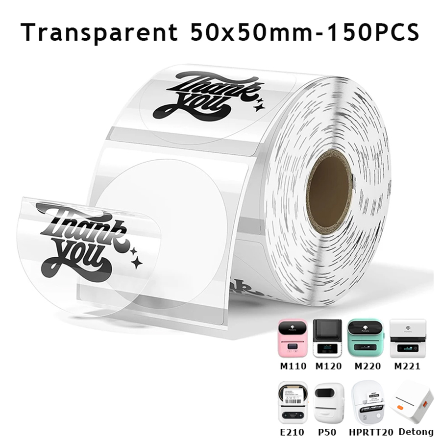 M110 Color Transparent Thermal Adhesive Label Roll,suit for phomemo M110/M200/M120/M220 E210 P50 DETONG P1: PURPLE