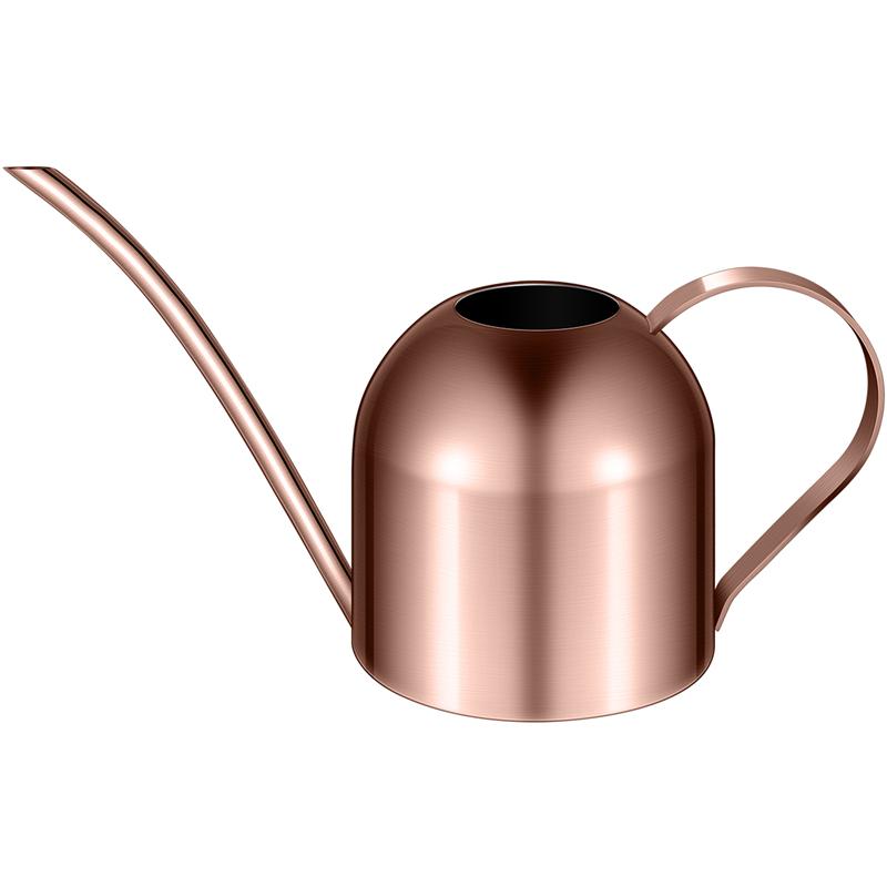 Yardwe 1000ml rega de aço inoxidável pode plantas de interior suculentas bico longo rega pote para jardim em casa escritório (cobre)