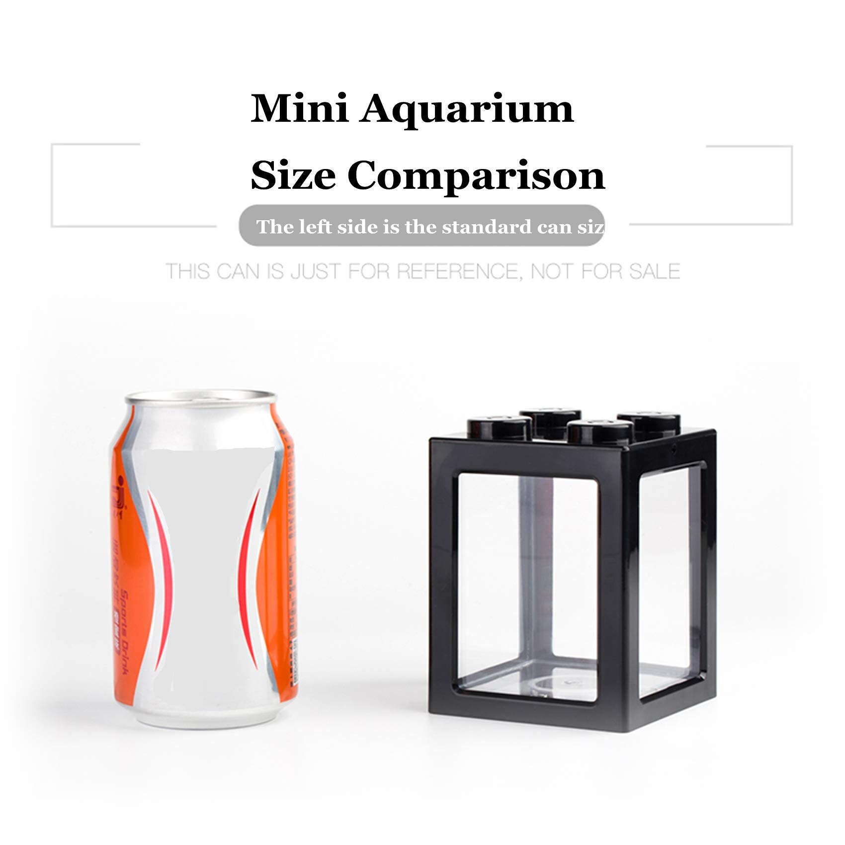 Small Fish Tank Mini Betta Aquarium Stackable Cube Tank Decor Ant Feeding Case Mini Reptile Row Box for Office Home