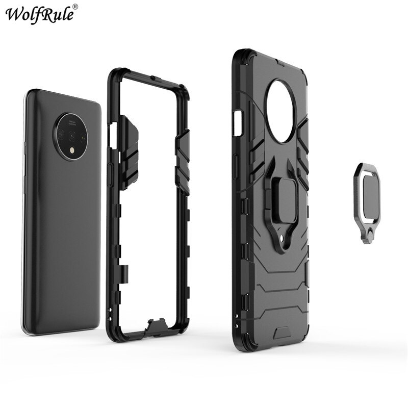 Per Oneplus 7T Titolare Anello Armatura Protettiva Posteriore Dura Della Copertura Della Cassa Del Respingente Per Oneplus 7T Cassa Del Telefono Per oneplus 7T 6.55''